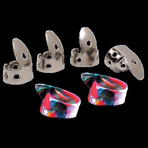 Golden Gate GP1-GP7 Thumb & Finger Pick Pack – Stainless Steel/Clown Confetti – Large